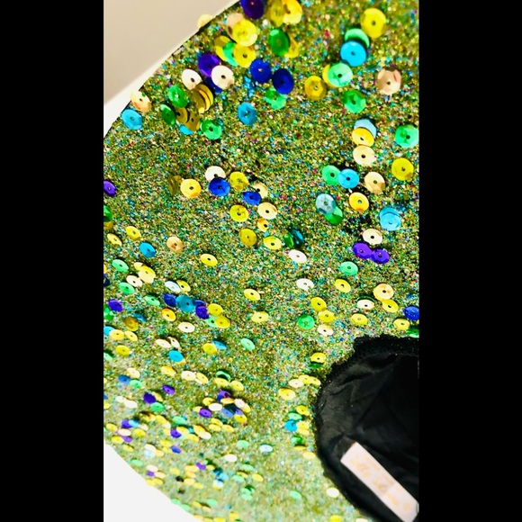 Witch hat Multiple styling options in Green sparkle covered brim 1 of Artisan - Picture 4 of 13